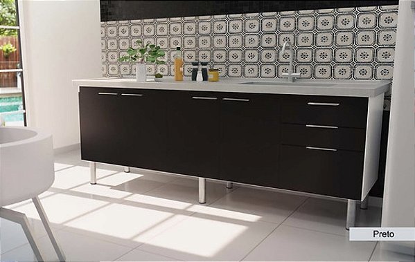 Gabinete Madeira Preto 37852 1.94MT