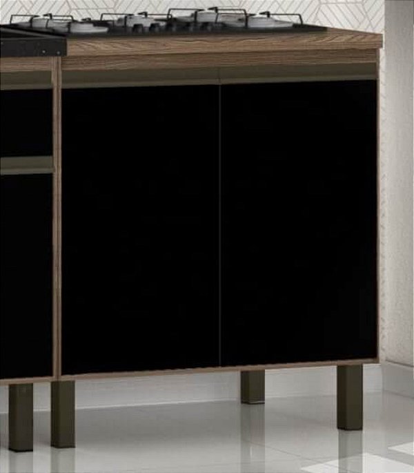 Gabinete CookTop Madeira Ativon Avelato/Preto 2942 0,80MT