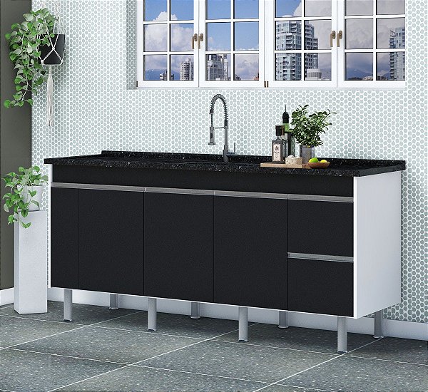 Gabinete Madeira Preto 014422 1.74MT