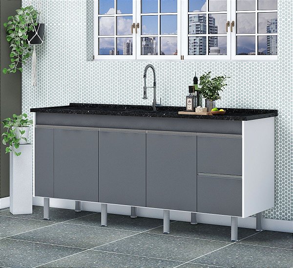 Gabinete Madeira Cinza 01444 1.74MT