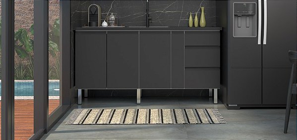 Gabinete aço Preto 1.74MT 02542
