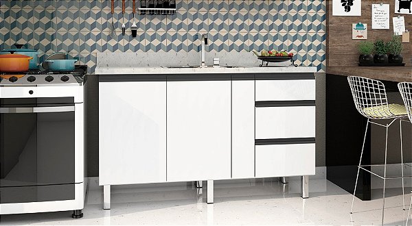 Gabinete aço Branco 1.44MT 02531