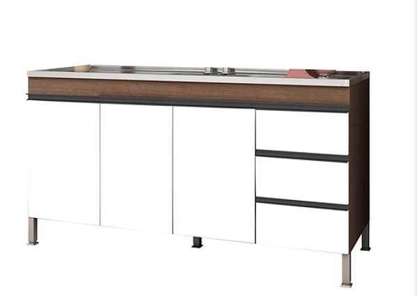 Gabinete Madeira Castanho/Branco 0033151 1.44MT