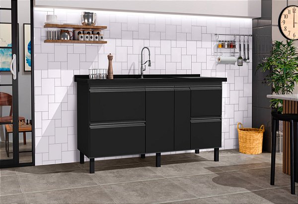 Gabinete Madeira Preto 435322 1.44MT