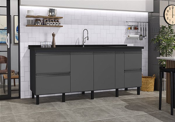 Gabinete Madeira Preto/Grafite 435424 1.74MT