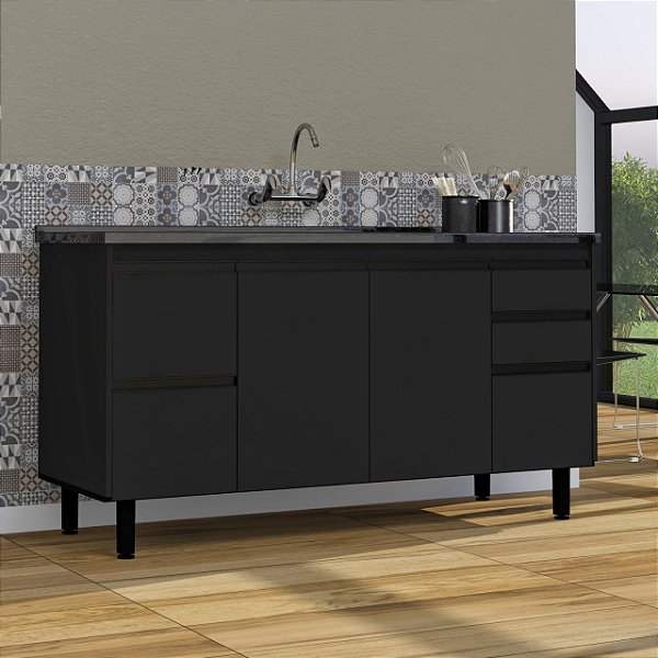 Gabinete Madeira Preto 01532 1.44MT