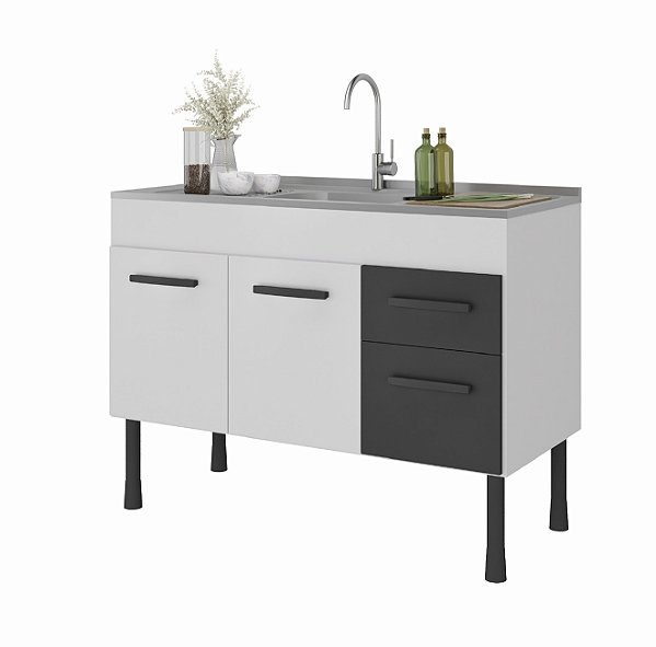 Gabinete Madeira Branco/Preto 00722 1.14MT