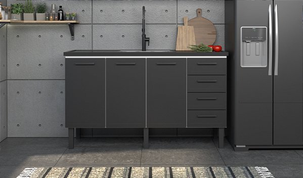 Gabinete aço Preto 02732 1.44MT