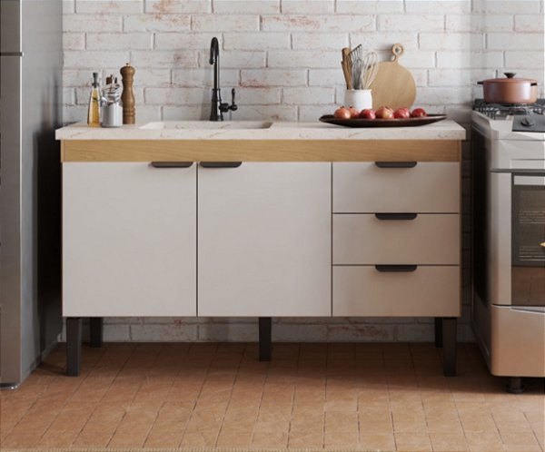 Gabinete Madeira Jequitiba/Off White 019341 1.44MT