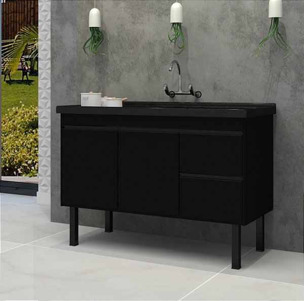 Gabinete Madeira Preto fosco 45322 1.11MT