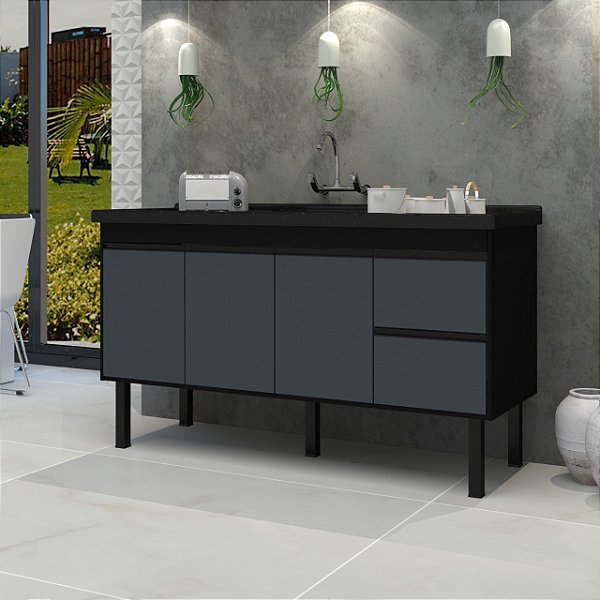 Gabinete Madeira Preto/Grafite 453324 1.41MT