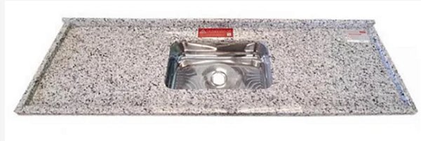 Pia granito branco Portinari Cuba rasa/Acabamento simples 1.00MT 0601