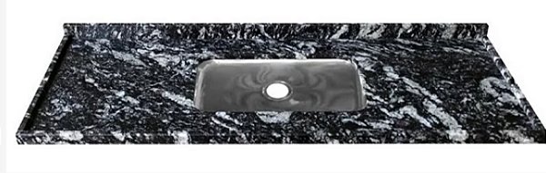 Pia granito Preto Indiano Cuba rasa/Acabamento simples 1.00MT 0601