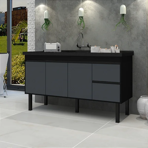 Gabinete Madeira Preto/Grafite 453424 1.74MT