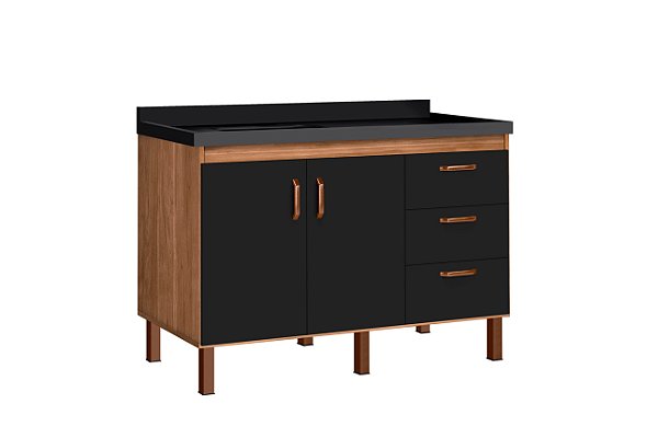 Gabinete Madeira Avelato/Preto 472324 1.44MT