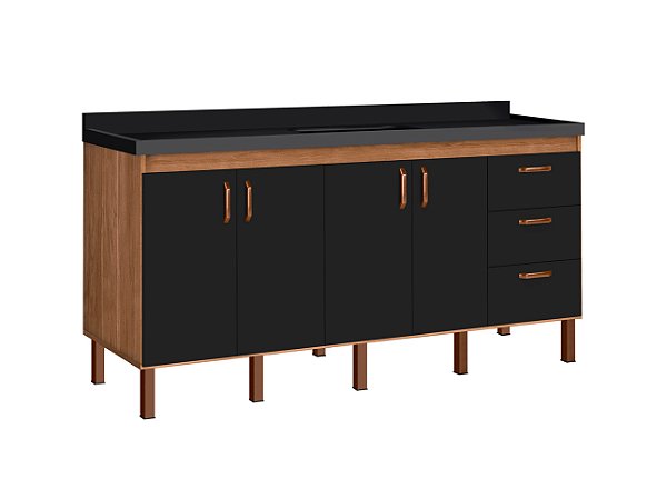 Gabinete Madeira Avelato/Preto 472442 1.74MT