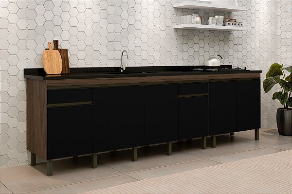 Gabinete Madeira Avelato/Preto 29381 2.74MT