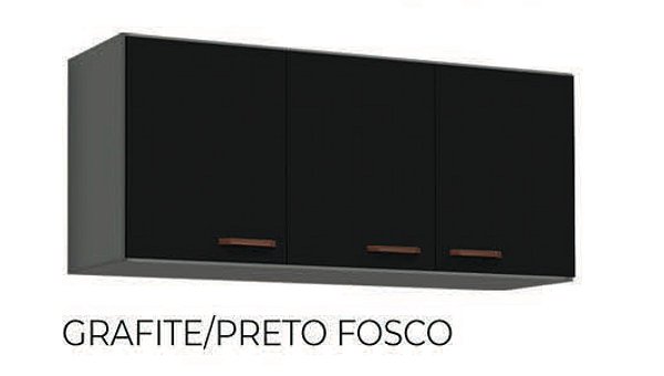 Aéreo Madeira Copacabana Cinza/Preto 1.44MT
