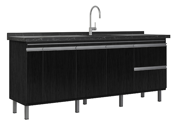 Gabinete Madeira Nero 43042 1.74MT