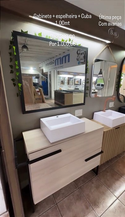 Kit Gabinete + Cuba + espelheira mostruário última peça
