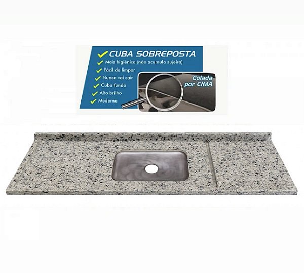 Pia granito Ocre Cuba funda/sobreposta/acabamento duplo/parte seca  2.00MT 088540