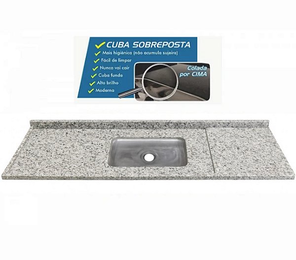 Pia granito Corumba Cuba funda/sobreposta/acabamento duplo/parte seca  2.00MT 088540