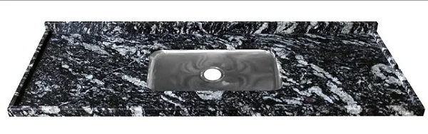 Pia granito Preto Indiano Cuba rasa/Acabamento simples 1.60MT