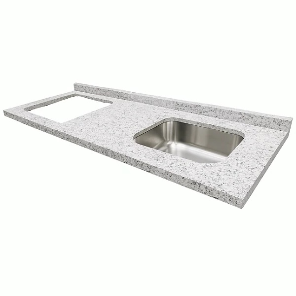 Pia granito Portinari Cuba Funda/Sobreposta/Parte seca e corte cooktop Nicho 53x36 - 4 bocas Esquerdo 1.80MT