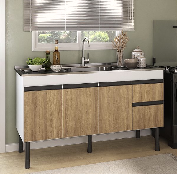 Gabinete Madeira Branco/Mel 490314 1.44MT