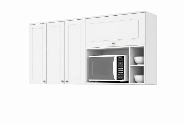Aereo Madeira Provençal C/Nicho para microondas Branco 2.00MT