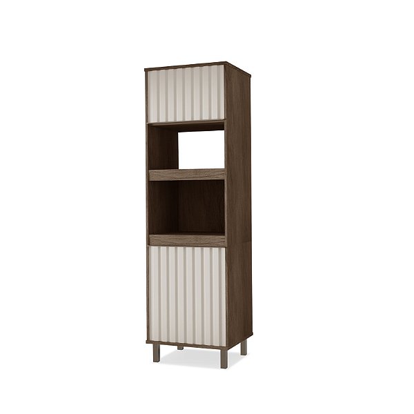 Torre quente ripada madeira Viena Avelato/Off White