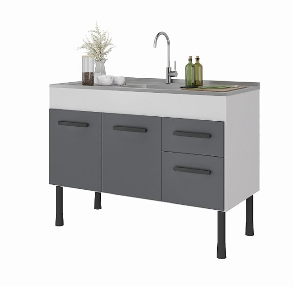 Gabinete Madeira Branco/Grafite 007114 0.94MT