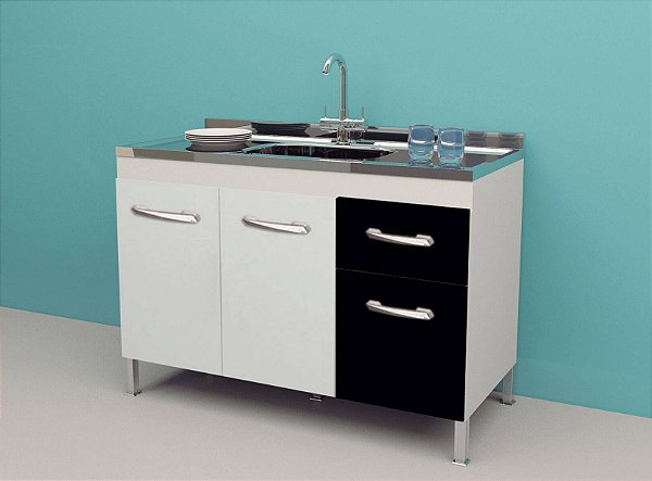 Gabinete Madeira Branco/Preto 00712 0.94MT