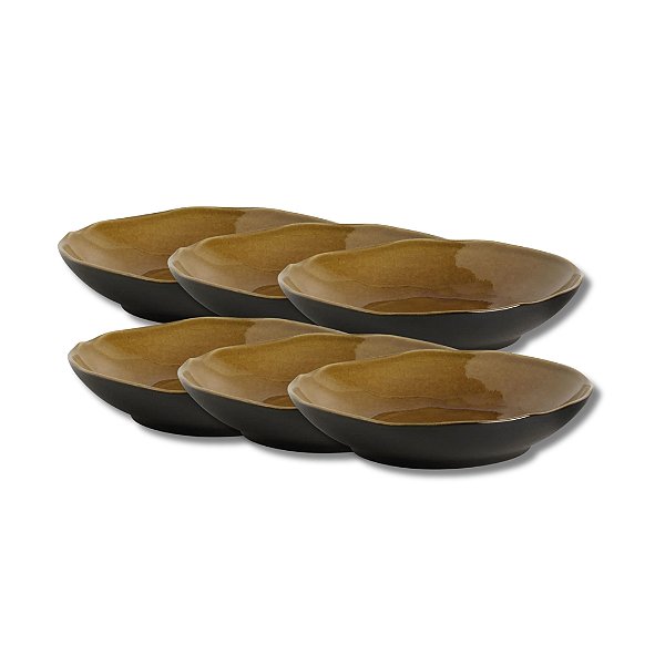 Jogo 6 Pratos Fundos Bio Âmbar - Porto Brasil
