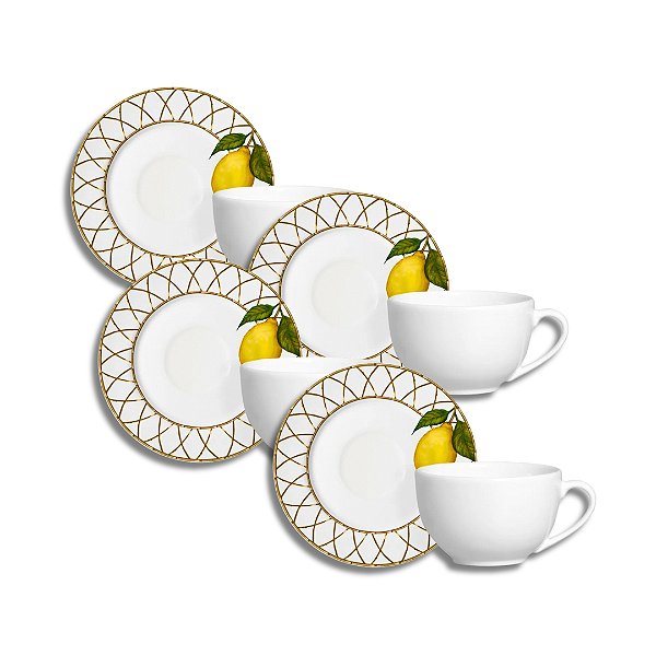 Jogo 4 Xícaras De Chá 240ml Siciliano - Alleanza