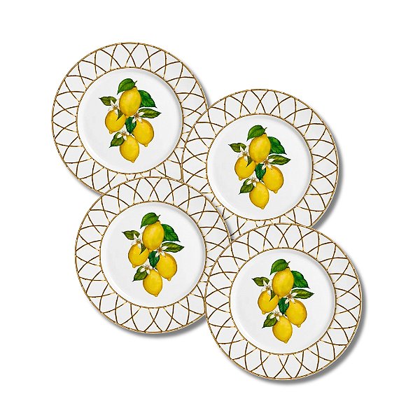 Jogo 4 Pratos de Sobremesa Siciliano - Alleanza