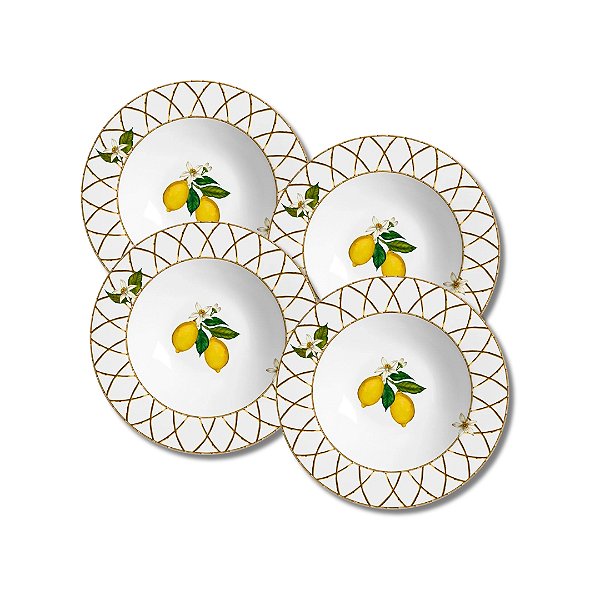 Jogo 4 Pratos Fundos Siciliano - Alleanza