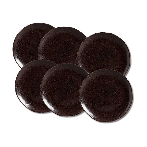 Jogo 6 Pratos Rasos 26cm Rústico Terra - Porto Brasil