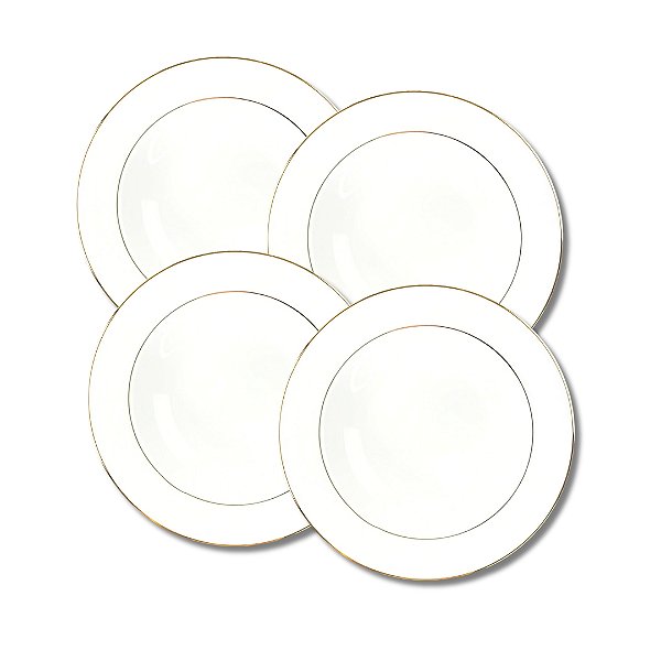 Jogo 4 Pratos Fundos 21,5cm Majesty Gold - L'Hermitage