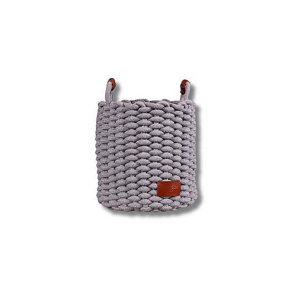 Cesto De Corda 18cm Em Algodão Cinza - Yoi