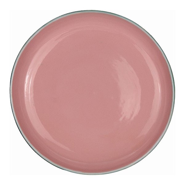 Prato Raso 30cm Santorini Rosa Feito À Mão La Casa Brasil