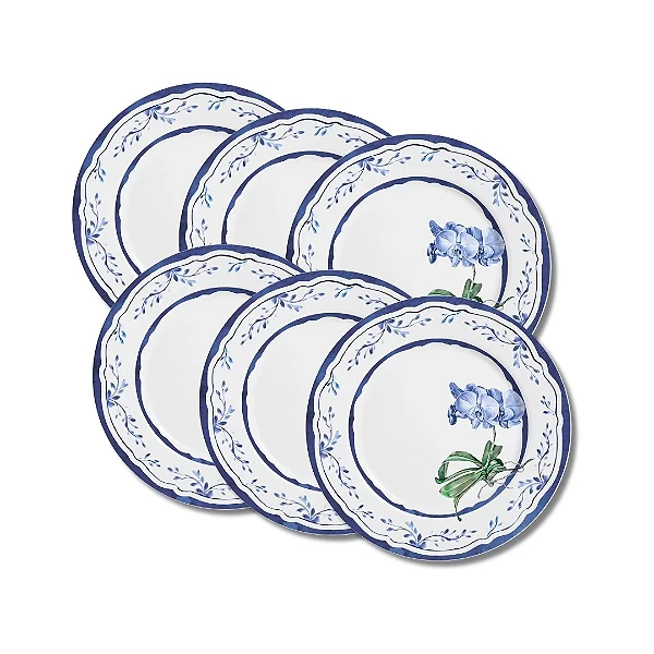 Jogo 6 Pratos Rasos 29cm Valência - Alleanza