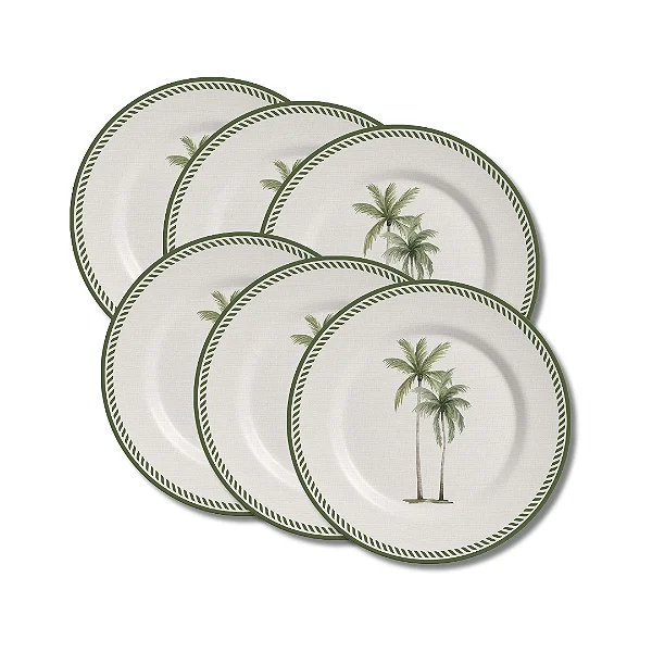 Jogo 6 Pratos Rasos 29cm Caraiva Acetinado - Alleanza