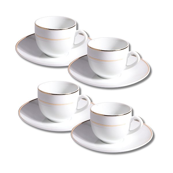 Jogo 4 Xícaras De Café Majesty Gold - L'Hermitage