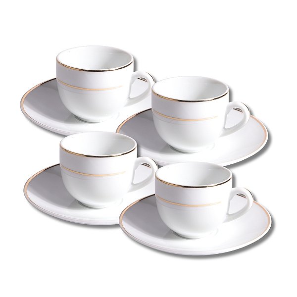 Jogo 4 Xícaras De Chá Majesty Gold - L'Hermitage