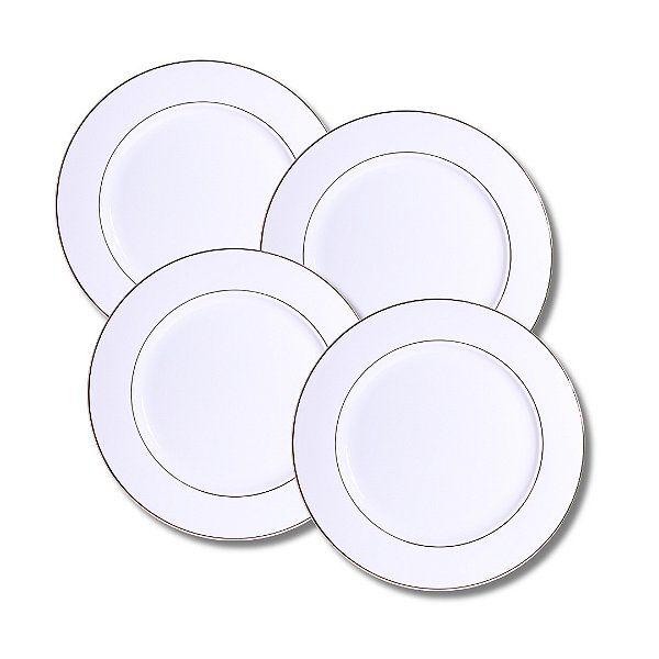 Jogo 4 Pratos Rasos 26,5cm Majesty Gold - L'Hermitage