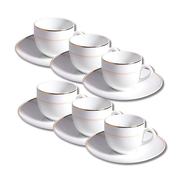 Jogo 6 Xícaras De Chá Majesty Gold - L'Hermitage