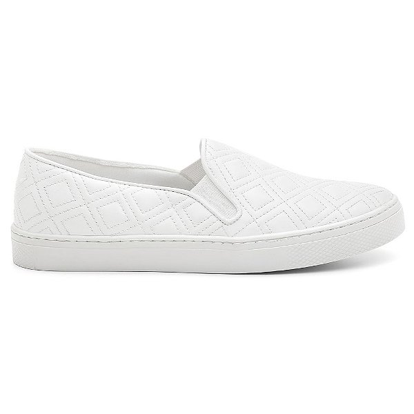 slip on feminino branco couro