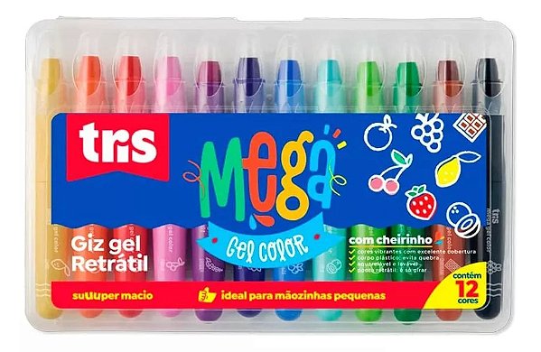 Giz Retratil Mega Gel Color 12C tris