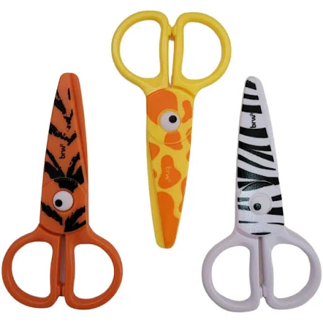 tesoura escolar plastica 13cm zoo brw